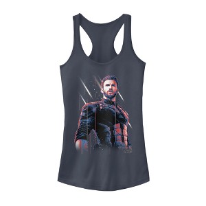 Juniors Womens Marvel Avengers: Infinity War Captain America Streak Racerback Tank Top - 1 of 3