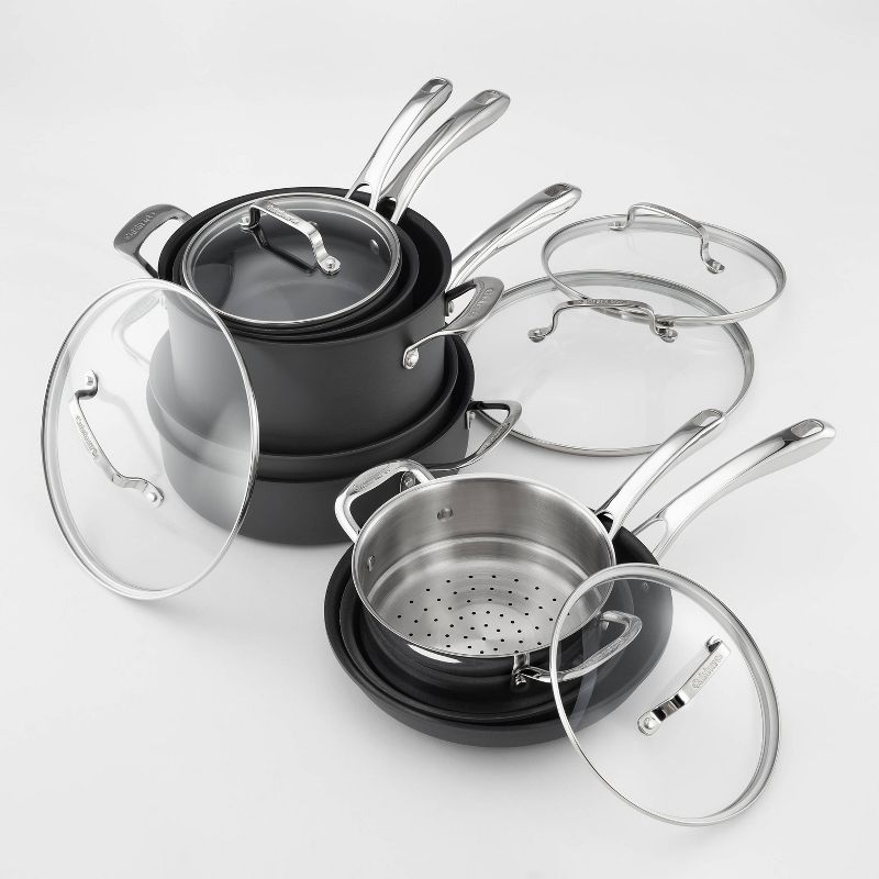 Cuisinart Classic 13pc Hard Anodized Cookware Set Silver/Black, 4 of 9