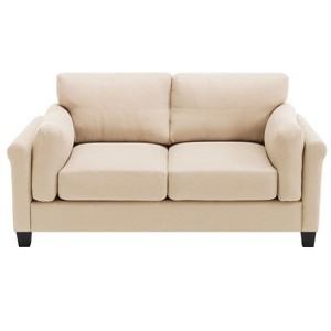 NicBex Linen Fabric Loveseat Sofa Modern Upholstered 68.5 Inch Sofa Couch with Soft Cushion for Living Room,Beige - 1 of 4