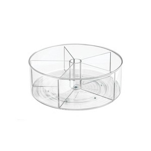 iDesign Divided 11.5-inch Lazy Susan for Kitchen Storage, Clear - 1 of 4