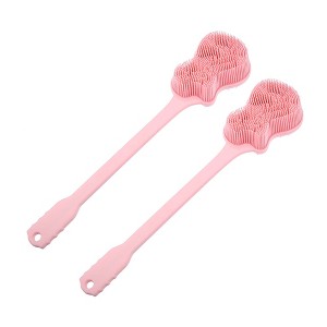 Unique Bargains Back Long Handle Silicone Bath Brush 2 Pcs - 1 of 4