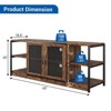 Farmhouse TV Stand for 70/80 Inch TVs, Industrial Entertainment Center With Double Mesh Doors and Storage Cabinet, Media Console Table - 2 of 4