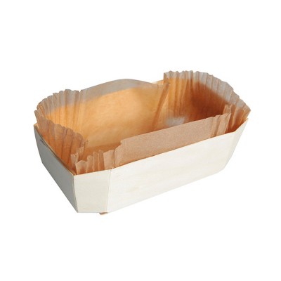 PacknWood Wooden Baking Mold 40-Ounce Volume, 9.6" x 4.52" x 2.75" High - Case of 100