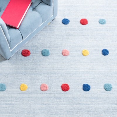 Gray Wool Polka Dot 8' x 10' Kids Area Rug