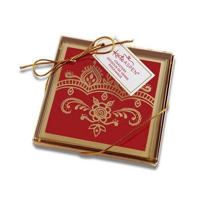 red glass coasters