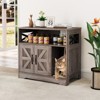 Tangkula Cat Litter Box Enclosure w/ Storage Double Doors Sisal Scratching Mat Indoor - 2 of 4