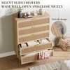 Cocuehta Rattan 5 Drawer Dressers for Bedroom, Large Chest of Drawers for Closet with Wide Top, Tall Dresser with Deep Drawers, Long Wooden Dresser - 4 of 4