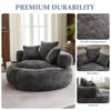 Efomao Round Ultra Soft Chenille Foam Bean Bag Chair - Oversized Comfy with Armrests & 3 Pillows - for Adults/Teens (Black) - 4 of 4