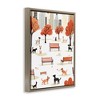 Stupell Industries Autumn City Park Dogs Black Framed Floater Canvas Wall Art - 3 of 4