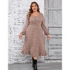 Plus Size Women's Button Pocket Midi Sweater Dress - 3 of 4