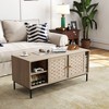 VYNXARIA Handmade Eco-Friendly Coffee Table with Sliding Doors and Ample Storage - 2 of 4