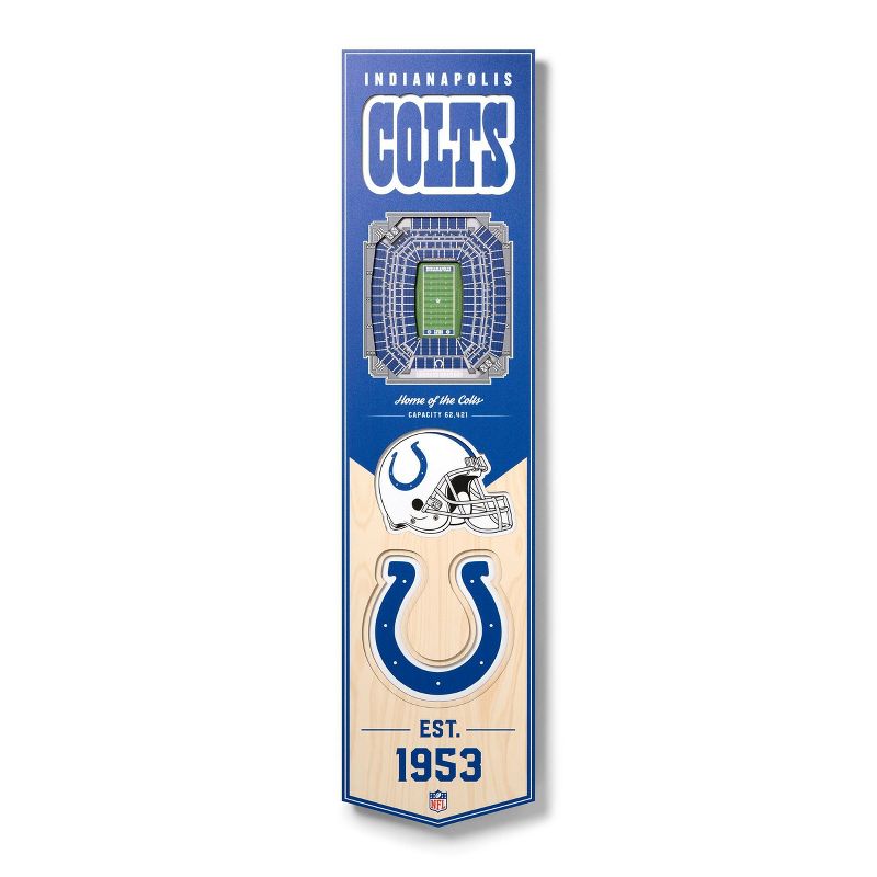 8&#34; x 32&#34; NFL Indianapolis Colts 3D Stadium Banner, 1 of 5
