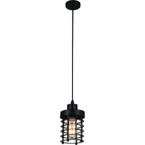 CWI Lighting Bray 1 Light Down Mini Pendant With Black Finish - 1 of 1