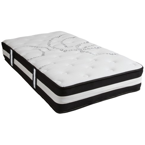 Camb 14 Inch Queen Size Pocket Coil Spring Mattress, Euro Top, Memory Foam-  Saltoro Sherpi, 1 unit - Metro Market