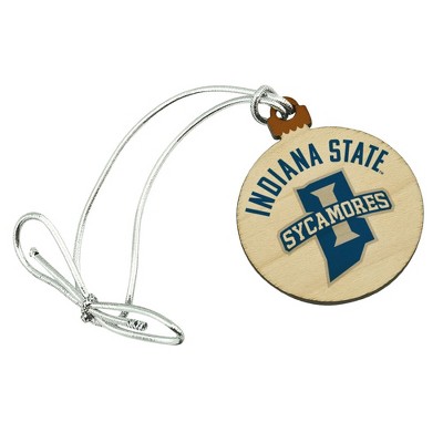 Indiana State University Sycamores Mini Small Tiny Wood Christmas Tree Holiday Ornament