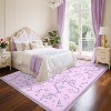 Non-Slip Hallway Runner, Soft Washable Coquette Purple Rug for Kitchen, Bedroom, & Nursery - 2 of 4