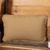 Burlap Natural Pillow w/ Fringed Ruffle 14x22 - 4 of 4