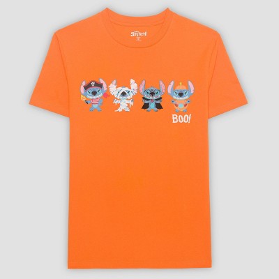 Adult Stitch Trick-or-Treat Short Sleeve Graphic T-Shirt - Orange