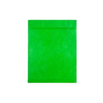 JAM Paper 10 x 13 Tyvek Tear-Proof Open End Catalog Envelopes Lime Green V021381