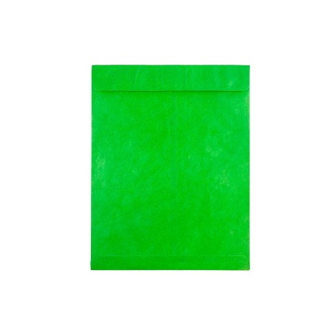 JAM Paper 10 x 13 Tyvek Tear-Proof Open End Catalog Envelopes Lime Green V021381 - image 1 of 2