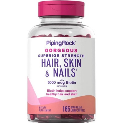 Piping Rock Hair Skin And Nails Vitamins | 165 Softgels : Target