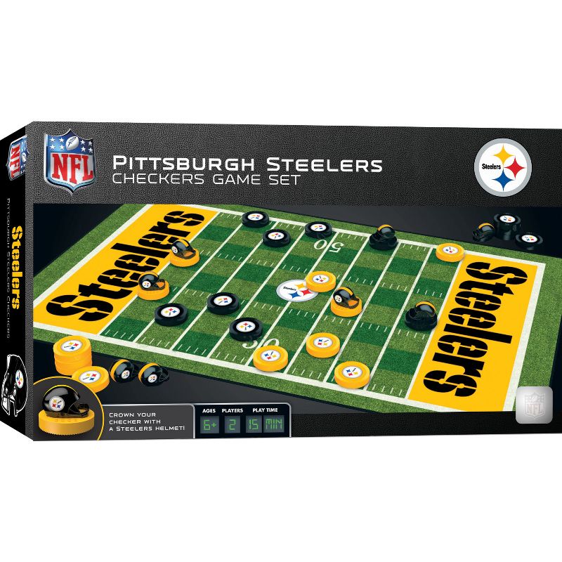 MasterPieces Officially licensed NFL Pittsburgh Steelers Checkers Board Game for Families and Kids ages 6 and Up, 2 of 6