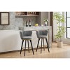 TiramisuBest Counter Bar Stools Set of 2, 360° Swivel Upholstered Barstools with Backs and Metal Legs, 26" H Seat, Velvet Fabric,Goldy Footrest - 3 of 4