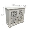 Antique Sideboard Storage Cabinet with Carved Doors, Distressed Accent Buffet Cabinet - Panipeachy - 4 of 4