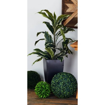 Set of 3 Dark Gray Metal Indoor/Outdoor Planters