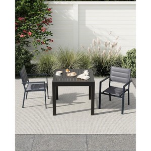 Set of 2 Aluminum Stackable Patio Chairs – Outdoor Dining Chairs with Breathable Textilene Fabric for Deck, Backyard, and Garden - 1 of 4