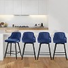 Bekrvio Swivel Bar Stools Set of 2/4,25.6"/29" Counter Height Stool Velvet Upholstered Armless Bar Chair with Metal Frame for Kitchen Island - 3 of 4