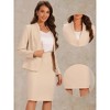INSPIRE CHIC Women's Collarless Blazer and Formal Pencil Skirt Business Suit Set 2 Pcs - 2 of 4
