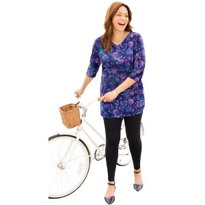 Catherines Easy Fit 3/4-Sleeve V-Neck Tunic - 1 of 4