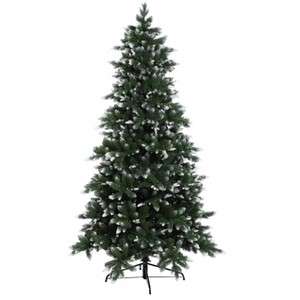LuxenHome 7.5' Pre-Lit Snow-Kissed Artificial Christmas Tree Green - 1 of 4