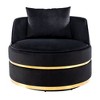 CAVINAS 360 Degree Swivel Chair, Velvet Accent Chair, Modern Upholstered Barrel Chair with Seat Cushion for Living Room, Bedroom, Office, Apartment - 3 of 4