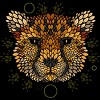 Junior's Design By Humans Cheetah Face By LetterQ T-Shirt - 2 of 3