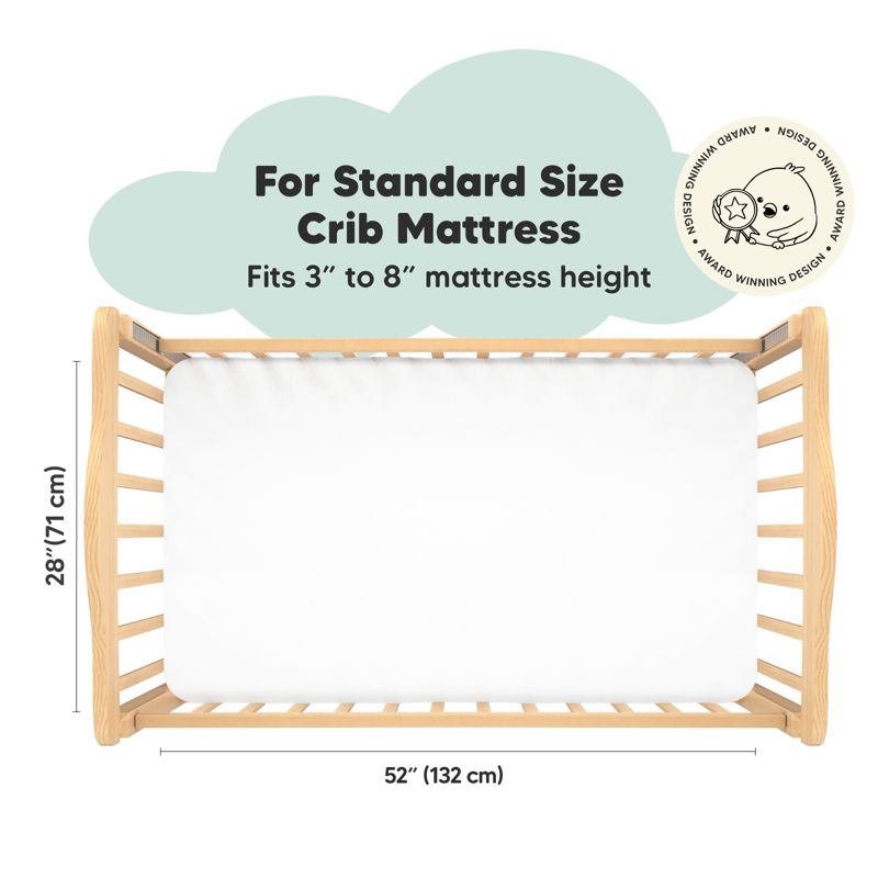 KeaBabies 2pk Soothe Fitted Crib Sheets Neutral, Organic Baby Crib Sheets, Fits Standard Nursery Baby Mattress, 3 of 11