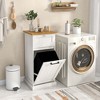 Costway Laundry Cabinet Freestanding Tilt Out Laundry Hamper with Basket Drawer Organizer - 2 of 4