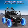 24V UTV for Kids, 2 Seater Ride-On Toy Electric Car, 24V Electric Off-Road UTV w/Remote Control, Safety Belt, Music & Light for Aged 3-8 Years - 2 of 4