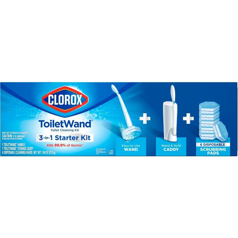 Clorox ToiletWand Disposable Toilet Cleaning System - ToiletWand Storage Caddy and 6 Refill Heads, 1 of 15