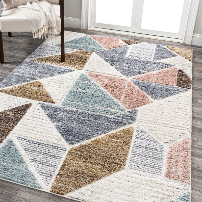Aileen Geometric Scandi Colorblock Carved Area Rug - JONATHAN Y, 1 of 13