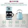 Haden Coffee Machine, 12 Cup Drip Coffee Maker Bundled with Heritage 1.7 Liter Stainless Steel Electric Kettle, Turquoise & Chrome - 2 of 4