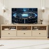 Wood TV Stand for 75 Inch TV, Mid-Century Modern Entertainment Center with Storage and Open Shelf Design - 3 of 4