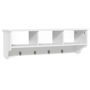 Tangkula Versatile Wall-Mounted Coat Rack Space Saver w/ Wide and Flat Shelf - 1 of 4
