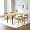 PexFix 67" x 33.5" Solid Wood Oval Dining Table Modern Kitchen Table Farmhouse Black Steel Legs for Living Room Kitchen Home Office Natural - 3 of 4