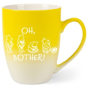 Elanze Designs Oh, Bother! Pooh Two Toned Ombre Matte Yellow and White 12 ounce Ceramic Stoneware Coffee Cup Mug - 1 of 4