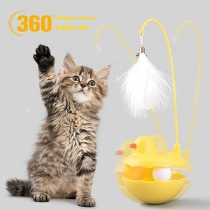 Interactive Cat Feather Toys 2025 Upgraded Interactive Cat Toys for Indoor Cats, Teaser Catnip Toy for Kitten Cats Yellow - 1 of 4