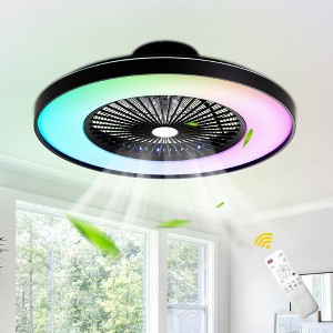Bella Depot 23" Modern Ceiling Fan with RGB LED Light and APP Control - 1 of 4