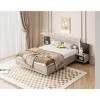 Floating Platform Bed, Bed with LED Headboard Light and Built-in Bedside Nightstands, Modern Particle Board Frame Bed-Baofuwish - 3 of 4