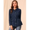 INSPIRE CHIC Women's Drawstring Waist Flap Pockets Lightweight Utility Jacket - 3 of 4